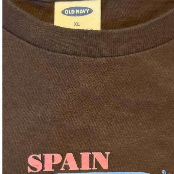 Old Navy Spain Maratón de España Barcelona 42.2K Brown Graphic Tee XL - Picture 2 of 5